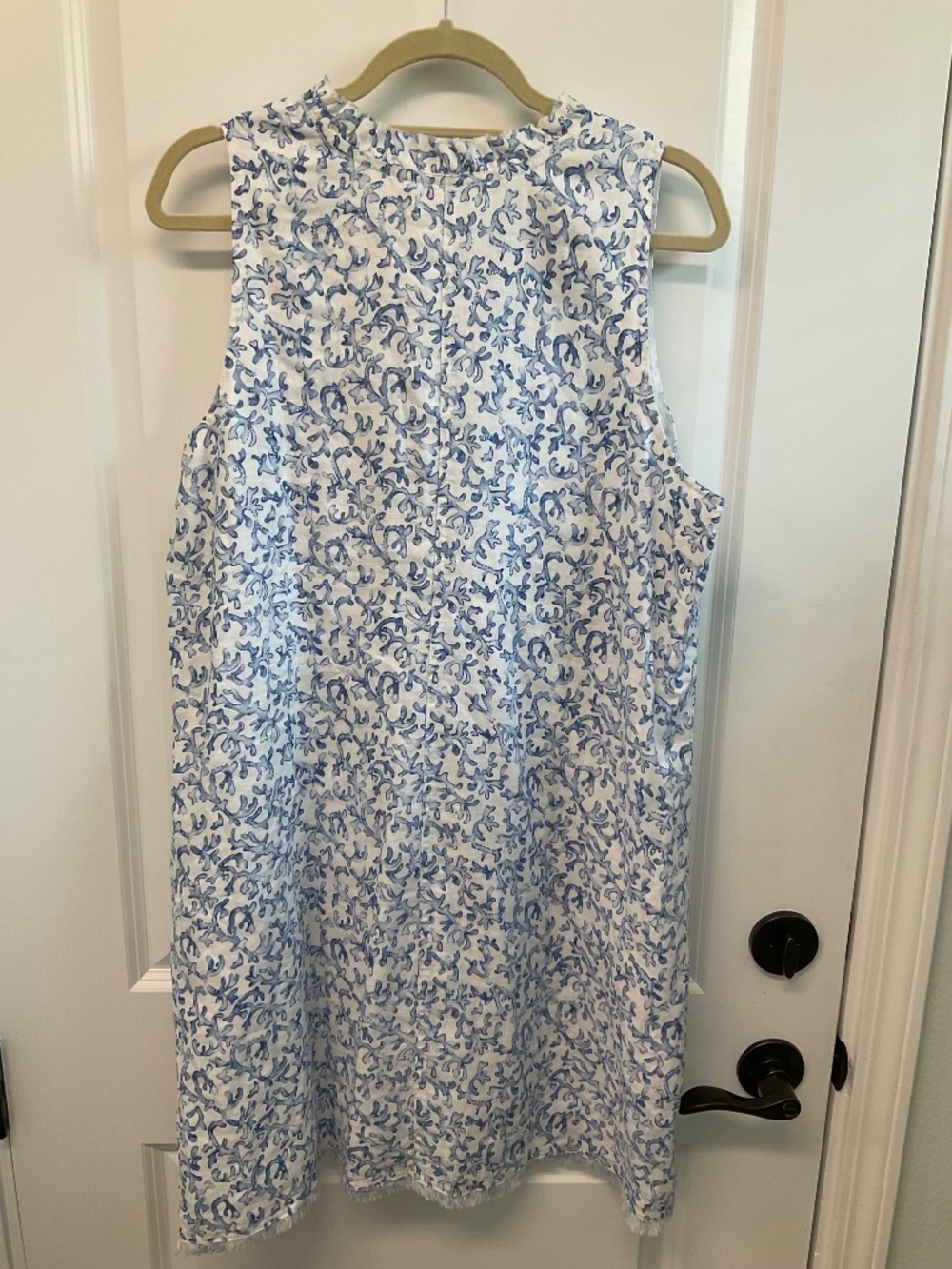 NWT Tommy Bahama Two Palms Ruffle Linen Shift Dress- coastal coral reef - Picture 3 of 6
